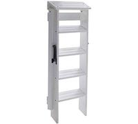 Marchepied pliable à 5 marches en bois pour adultes, capacité de 150 kg, utilisation polyvalente dans la cuisine et la chambre à coucher, design compact et pliable
