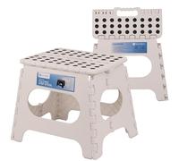 Marchepied pliable blanc de 27,9 cm, pour adultes et enfants, en plastique robuste, compact, pliable pour la maison, la salle de bain, le garage, le bureau, le pique-nique, design antidérapant