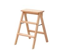 Marchepied pliable - Échelle en bois à 3 marches - Chaise pliante portable, pour la cuisine et le bureau, design sûr et robuste, léger, rangement facile, repose-pieds multifonction