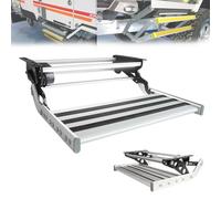Marchepied Pliable en Alliage d'aluminium for Camping-Car, capacité de Charge de 181 kg, avec pédales Ultra-Larges en Aluminium et Tapis de Marche, Facile à Installer et à Utiliser, Manuel