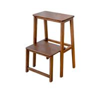 Marchepied pliable en bambou double usage portable facile à ranger pour la maison, la bibliothèque et le bureau