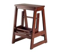 Marchepied pliable en bois à 2 niveaux avec large plateforme pour un accès facile - Chaise échelle pliable multifonction pour la maison, la cuisine et le bureau