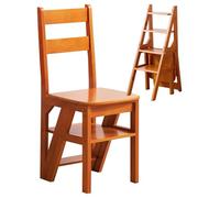 Marchepied pliable en bois à 4 niveaux, compact et pratique, idéal pour la cuisine, le bureau, les études, design peu encombrant, marron robuste pour la maison