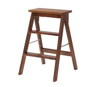 Marchepied pliable en bois avec 3 marches, plateforme antidérapante robuste, échelle multifonction, idéal pour la maison, la cuisine, le bureau, les tâches ménagères - Durable et sûr