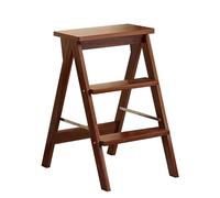 Marchepied pliable en bois avec large pédale antidérapante design robuste pour cuisine, bureau, bibliothèque, capacité de 150 kg, peu encombrant et portable.