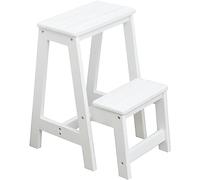 Marchepied pliable en bois - Échelle pliable à 2 marches - Tabouret léger pour la maison, la cuisine, le grenier, le camping - Repose-pieds compact et portable