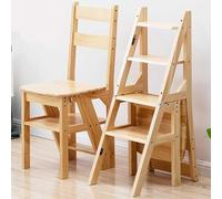 Marchepied pliable en bois massif, tabouret à 4 marches double usage pour la maison, la cuisine, le bureau, pliable pour un rangement facile, présentoir