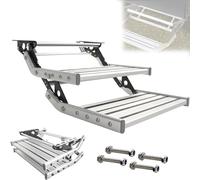 Marchepied pliable manuel en aluminium pour camping-car, marche électrique automatique/manuelle, avec lumière, camping-car, caravane, 2 étapes
