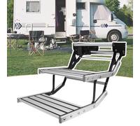 Marchepied pliable pour camping-car, alliage d'aluminium électrique, design antidérapant, capacité de charge de 200 kg, plaque d'acier épaisse, idéal pour les remorques et les camping-cars