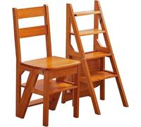 Marchepied pliable - Tabouret d'escalade polyvalent en bois et étagère de présentation pour cuisine, bibliothèque, intérieur - Design robuste et peu encombrant pour la maison