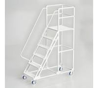 Marchepied pliant avec pédale antidérapante et roues - Escalier roulant portable pour entrepôt, supermarché et utilisation industrielle