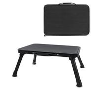 Marchepied pliant avec poignée de transport en acier noir jusqu'à 150 kg - 38 x 26,5 cm - Antidérapant - Tabouret de salle de bain - Tabouret d'ascension pour personnes âgées et enfants