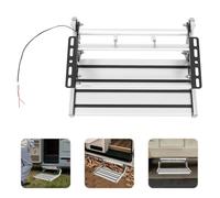 Marchepied pliant en aluminium avec éclairage LED - Capacité 150kg - Antidérapant - Conception compacte pour camping-car et caravane