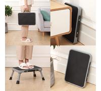 Marchepied Pliant Réglable Huacan pour la Maison et Enfants - Gris, 1 Marche, Robuste et Portable