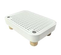 Marchepied Pour Bac À Litière, Pieds En Bois, 30 X 20,7 X 9 Cm, Marches Pour Chat Avec Fonction De Filtre, Rampe Pour Bac À Litière, Surfaces Grillagées, Pour Dortoir, Appartement, Vétérinaire, Intéri