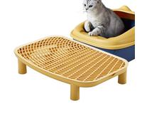 Marchepied pour Bac À Litière,Plateforme Double Couche Anti-Projection avec Hauteur Surélevée | Facile À Nettoyer Escalier De Collection pour Chat Chambre Salon Balcony Domicile Appartement
