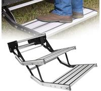 Marchepied Pour Camping Car, Escabeau Pliable Manuel/électrique En Alliage D'aluminium, Pédale Télescopique Antidérapante, éclairage LED 12v, Pour Camping Car Caravane Caravane Manual-doublelayer