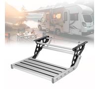 Marchepied pour Camping Car,Escabeau Pliable Manuel en Alliage D'Aluminium avec Bande Antidérapante et Extensible,Super Capacité de Charge de 200 KG,pour Camping Car,Caravane,Remorque,Camion