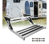 Marchepied pour Camping Car Manuel Pliable électrique avec éclairage LED pour Camping-Cars, caravanes et Camping-Cars. Alliage d'aluminium, Pliage Automatique, Deux méthodes.