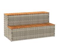 Marchepied pour jacuzzi, polyrotin et bois d'acacia, pieds réglables, design universel pour un accès facile au spa avec deux marches