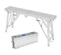 Marchepied réglable en hauteur avec surface antidérapante, poignées latérales et pédales, échafaudage portable pour camping-car, peinture et construction