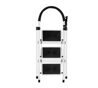 Marchepied Robuste Pliable de Bricolage, Escabeau à 3 marches - Prend Peu de Place et se Range Facilement - en Aluminium-104 x 57 x 41,5 cm - 3 marches (Blanc)