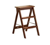 marchepied Tabouret d'escalier en Bois Massif, Banc Pliable for la Maison, Chaise escabeau Portable, Convient for la Cuisine, la Salle de Bain et Le Bureau Pliable(Coffee,A)