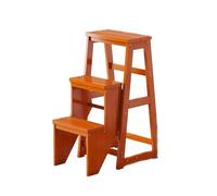 marchepied Tabouret d'escalier en Bois Massif, Banc Portable, échelle de Rangement à Double Usage, Convient for la Maison, la Cuisine, la bibliothèque Pliable(Light Walnut)