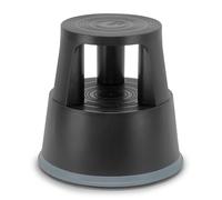 Marchepied Tabouret Mobile à roulettes avec Blocage Automatique - 2 marches antidérapantes Hauteur 43 cm, Plastique renforcé incassable, Charge 150 kg, Noir Certifié TUV - GS