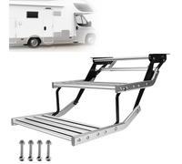 Marchepied télescopique antidérapant pour Camping-Car, avec éclairage, pour Camping-Car, Caravane, Caravane, Facile à Installer, 150 kg/330 LB(Manual Without Light Double)