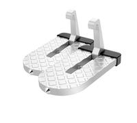 marchepied voiture Support pour les deux pieds, pliable, multifonctionnel, en alliage d'aluminium, marteau de sécurité pour voiture(Slivery 2pcs)