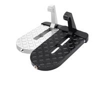 marchepied voiture Support pour les deux pieds, pliable, multifonctionnel, en alliage d'aluminium, marteau de sécurité pour voiture(Black Slivery 2pcs)