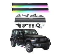 Marchepieds électriques compatibles avec Jeep Wrangler JL 4 portes Sahara Rubicon 2018-2025 avec camions légers, SUV, tout-terrain et pick-up - Marchepieds rétractables et barres Nerf