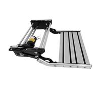 Marchepieds électriques rétractables, portables éclairés à DEL, capacité de 181,4 kg, cadre en aluminium pliable, surface antidérapante pour camping-car, van, caravane (24 V, une seule couche)