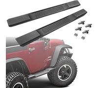 MarchePieds Latéraux Barres Marche Pieds pour Jeep Wrangler JK JKU 2 Porte 2007-2017,Protecteur Anti-Rayures en Aluminium et Plastique ABS Accessoires de Style Extérieur de Voiture