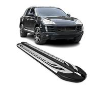 Marchepieds Latéraux Compatible avec Porsche Cayenne 2003-2010 Aluminium Gris Noir 2Pcs