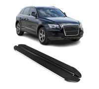 Marchepieds latéraux pédale Compatible avec Audi Q5 8RB 2008-2017 Aluminium Gris Noir 2Pcs