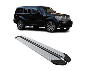 Marchepieds Latéraux pédale Compatible avec Dodge Nitro 2006-2012 Aluminium Argent 2Pcs