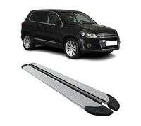 Marchepieds Latéraux pédale Compatible avec VW Tiguan 2007-2016 Aluminium Argent 2Pcs