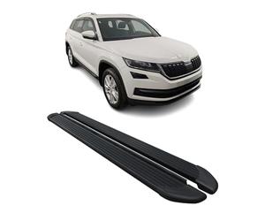 Marchepieds Latéraux pédale pour Skoda Kodiaq 2017-2023 Aluminium Noir 2Pcs