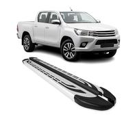 Marchepieds Latéraux pédale pour Toyota Hilux Double Cab 2015-2026 Alu Gris 2Pcs