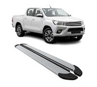 Marchepieds Latéraux pédale pour Toyota Hilux Double Cab 2015-25 Alu Argent 2Pcs