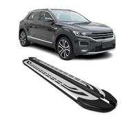 Marchepieds Latéraux Pédale pour VW T-Roc 2017-2025 Aluminium Noir Argenté