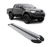 Marchepieds Latéraux pour Mitsubishi L200 Double Cab 2005-14 Alu Argent L2 2Pcs