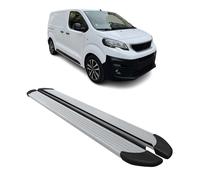 Marchepieds Latéraux pour Peugeot Expert Traveller 2017-2023 Alu Argent L1 Court