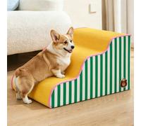 Marchepieds pour lit pour chien et chat de petite et moyenne taille en pente douce à 2/3 marches, escalier pour animaux domestiques avec housse amovible, rampe antidérapante en éponge pour canapé, lit