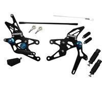 Marchepieds réglables Street Racing Accossato noir avec inserts bleus pour Yamaha Yzf-R1 de 2007 à 2008 (CC 1000)