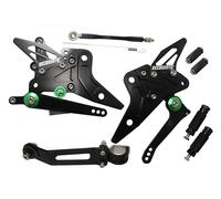 Marchepieds réglables Street Racing Accossato noir avec inserts verts pour Kawasaki Z800-E-Abs de 2013 à 2016 (CC 800)