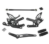 Marchepieds réglables Street Racing Accossato noir pour Yamaha Yzf-R6 de 2017 à 2019 (CC 600)