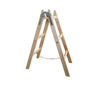 Marcheplier Holz Doppelstufenleiter Stehleiter Holzleiter 3 Sprossen 2x3 Beige
